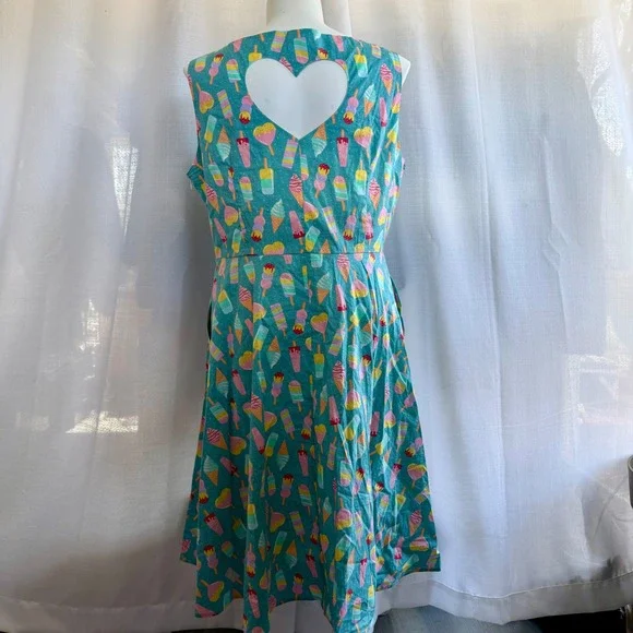 Royal Monk Ice Cream Print Dress 3XL Retro Novelty Summer Twee - Picture 4 of 7